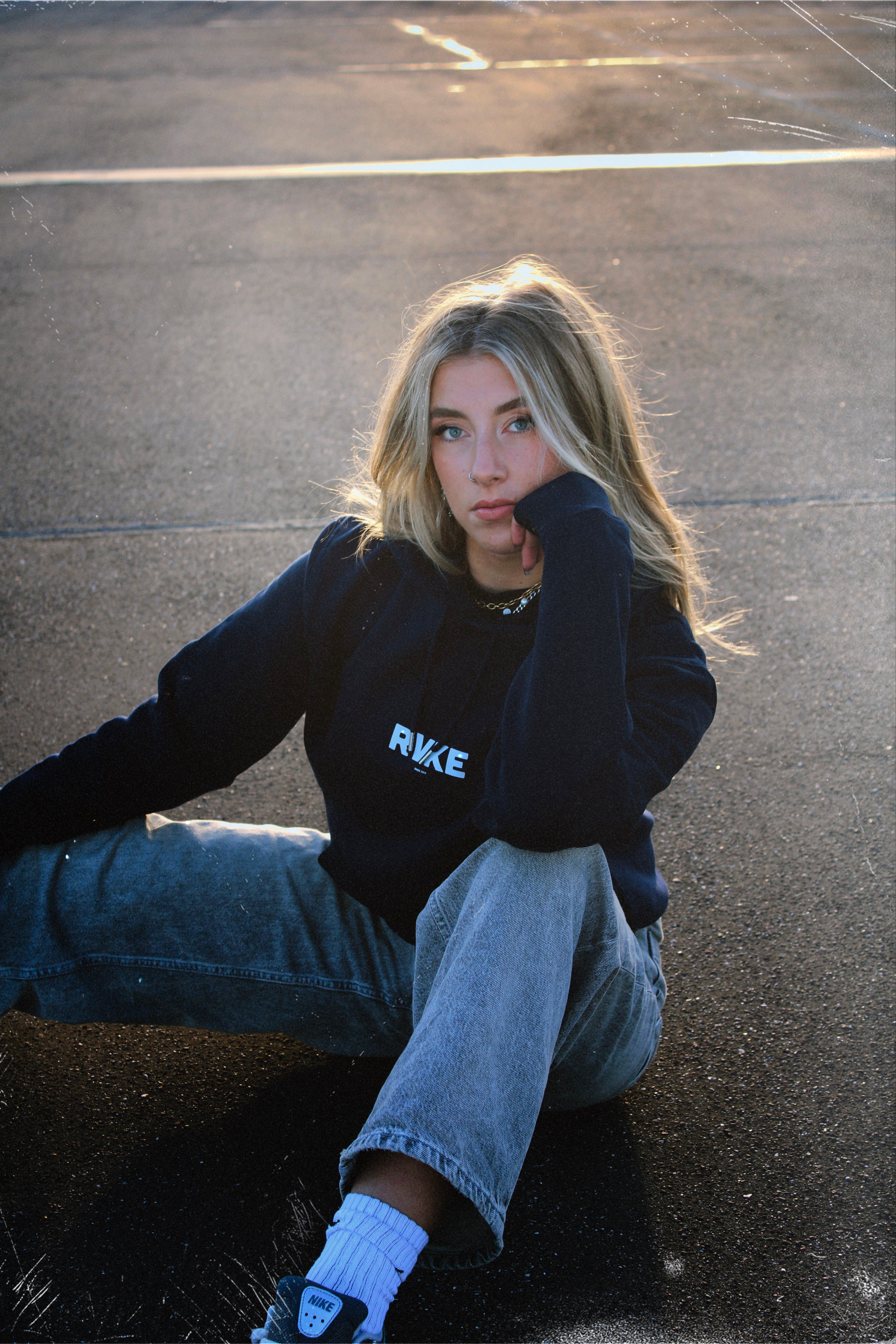 Hooded Sweat Aleks Svenska Blau RVKE