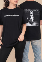 Rävke Tee heather black, I am into dirty movies