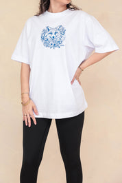 Rävke Tee white, Blue Fox