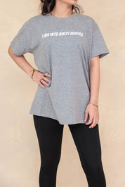 Rävke Tee heather grey, I am into dirty movies