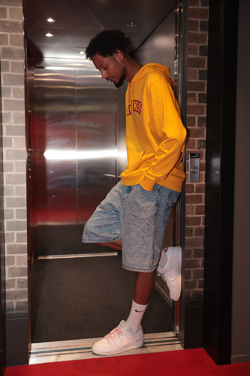 Rävke hooded sweat yellow, RÄVKE college