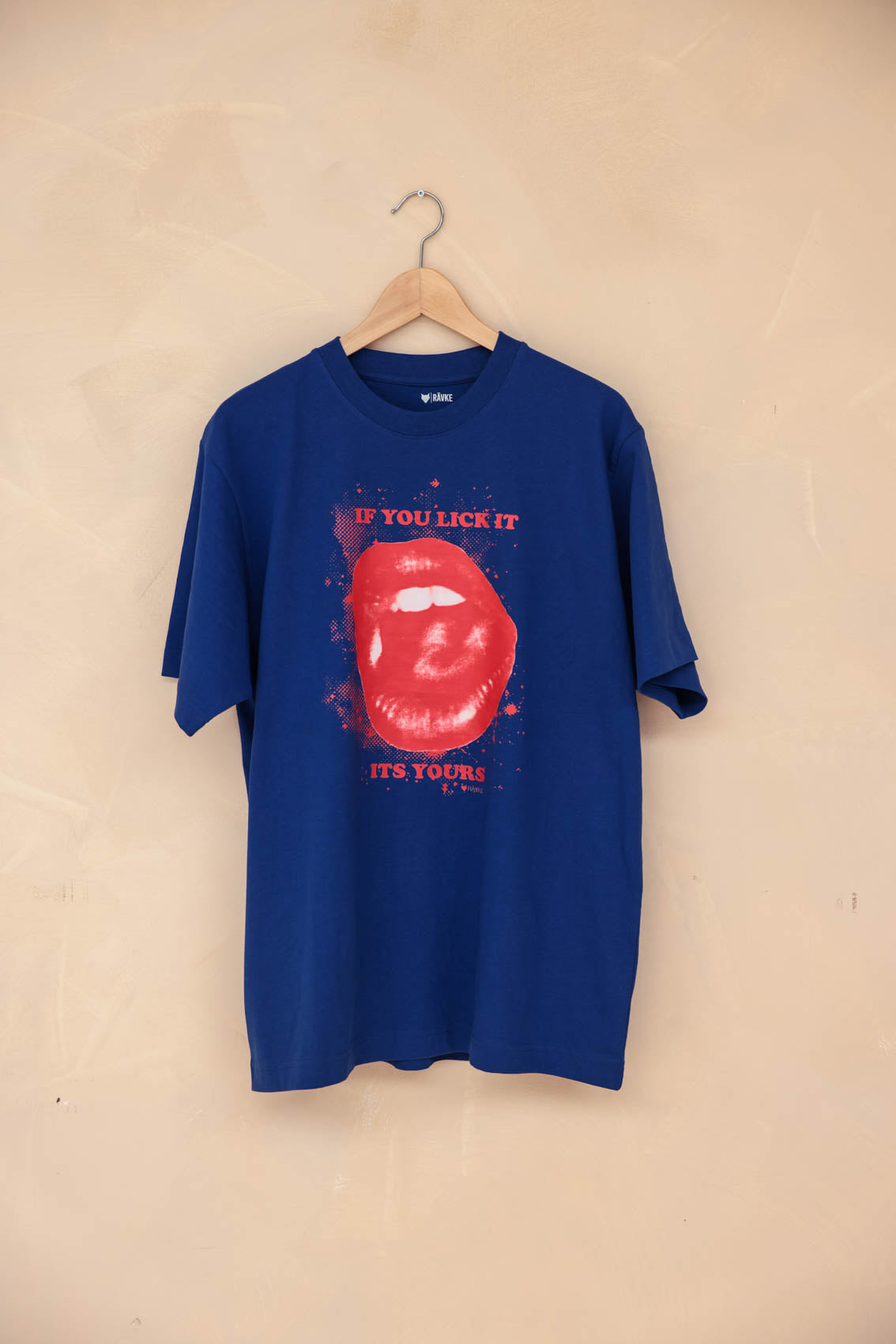 Rävke logo Tee blue, If you lick it its yours