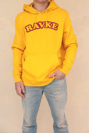 Rävke hooded sweat yellow, RÄVKE college