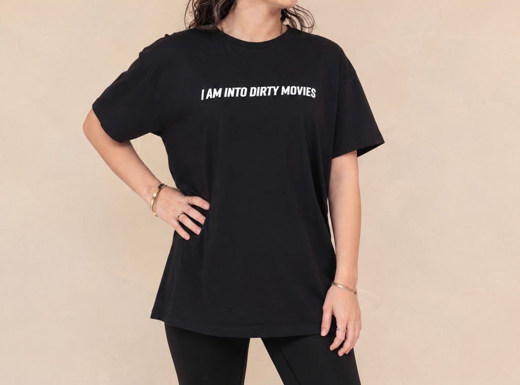 Rävke Tee heather black, I am into dirty movies