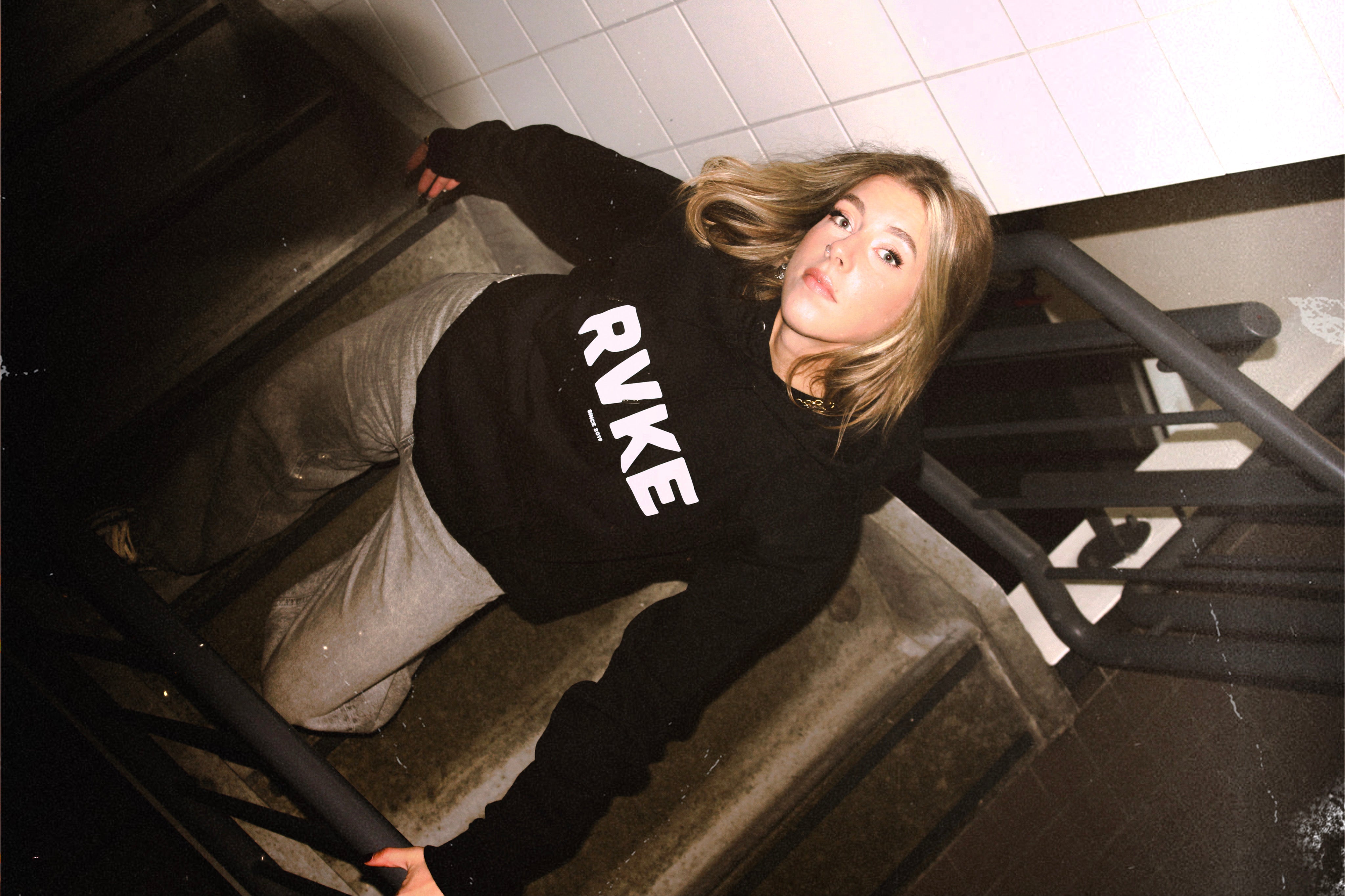 Hooded Sweat Aleks Svenska Black chest RVKE